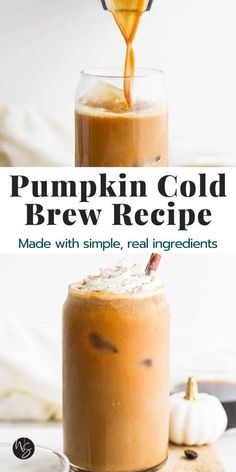 pumpkin cold brew recipe made with simple real ingredients and only 3 ingredients to make it at home