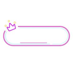 a line drawing of a crown on top of a rectangular object in pink and blue