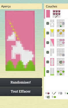 the app is showing how to make an animal quilt with different colors and patterns on it