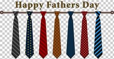 six ties hanging on a clothes line with the words happy father's day