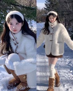 Korean Fashion For Winter, Cute Korean Fashion Winter, Winter Cute Outfits Korean, Japanese Outfits Winter, Cute Korean Winter Outfits, Chinese Winter Fashion, Japanese Cute Outfits, Winter Japanese Outfits, Winter Outfits Asian