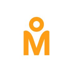 the letter m is made up of two letters, one in orange and one in white