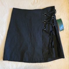 Nwt Wild Fable Black And White Pinstriped Skirt With Corset Like Detail, Size Xs Fitted Striped Mini Skort, Fitted Striped Skort With Lined Skirt, Fitted Striped Mini Skirt With Lining, Black Skirt With Vertical Stripes For Summer, Fitted Black Skirt With Vertical Stripes, Trendy Striped Fitted Skirt, Trendy Fitted Striped Skirt, Black Skirt Leather, Japanese Skirt