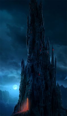 an image of a castle in the sky at night