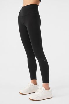 The 7/8 High-Waist Airbrush Legging — all the smoothing, sculpting benefits of the full-length version, in a perfectly cropped package. So good for studio & all-day cool for street, this look features flat-locked seaming for comfort and functionality, no side seams, and an on-trend high waist. Black Thermal Leggings, Alo Workout Clothes, Functional Compressive Alo Yoga Bottoms, Alo Yoga Compressive Functional Bottoms, Black Compression Leggings By Alo Yoga, Black Compressive Alo Yoga Leggings, High Stretch Black Alo Yoga Leggings, Black High Stretch Alo Yoga Leggings, Alo Yoga High Stretch Black Leggings