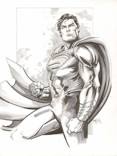 a drawing of a man dressed as superman