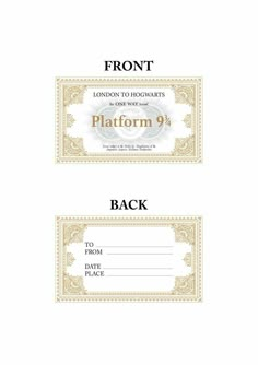 two tickets for the london to hogwartt's flying palace 9 and back