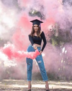 Unique Cap And Gown Senior Pictures, Senior Picture Ideas Unique Photo Shoot, Sports Graduation Pictures, High School Senior Picture Ideas Outside, Unique Graduation Pictures High Schools, High School Grad Pics Senior Year, High School Cap And Gown Pictures, Graduation Pictures Unique