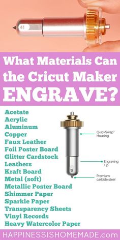 what materials can the cricut maker engrave be made with? info