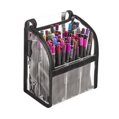 Loved by professional makeup artists the world over. This clear PVC cosmetic bag is the ideal storage solution to keep cosmetic pencils and mascaras neatly organised on set, and securely protected in makeup kits. Makeup Kit Organization, Professional Makeup Bag, Makeup Kit Essentials, Makeup Kits, Makeup Artist Kit, Top Makeup Products, Black Tape, Bag Stand, Professional Makeup Artist