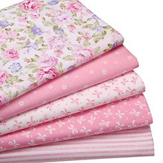 PRICES MAY VARY. Material: 100% high quality cotton Technology: Twill ( Dense, soft );Patterns: Floral,stripe,bow-knot Size:About 18" x 22"/46cmx56cm each piece;Packing: 5 x Fat Quarters Eco-friendly printed fabric, soft and comfortable,breathable, heat-resistant, moisture absorption. Used for pillows, cushions, doll cloth, quilting, patchwork, scrapbook, kids bedding and other needlework sewing. Material: 100% cotton 
 Packing: 5pcs of different designs fabric as picture shown 
Size: About 18"x Clothing Fabric Patterns, Moda Fabric Collections, Quilt Fabric Bundles, Sewing Machine Quilting, Patterns Floral, Vintage Floral Fabric, Patchwork Quilt Patterns, Sewing Material, Fabric Bundle