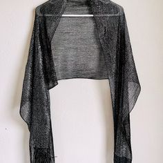 New, Never Worn (No Tags) Sparkly Black And Silver Shawl/Scarf. Silver Shawl, Shawl Scarf, Black And Silver, Scarf Shawl, Scarf Wrap, Scarf Accessory, Shawl, Women Accessories, Tags