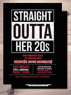 the poster for straight outa his 20th birthday