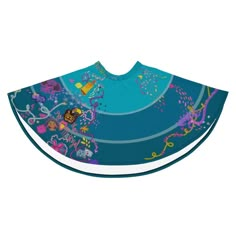 an image of a blue umbrella with colorful designs on it