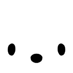 an animal's face is shown in black and white, with three dots on it