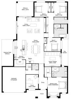 the floor plan for a two story house