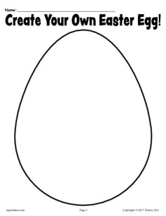 an egg is shown with the words create your own easter egg in black and white