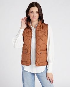 A versatile vest made for walking, shopping and everything in between! No matter what you're doing, you'll love this regular-fit lightweight layer with double front pockets and hidden side pockets. Just add jeans and a tee underneath. Quilted puffer vest Mock neck Zip-up front 4 pockets | Denver Quilted Vest Jacket for Women in Olive, Size Large by Thread & Supply from Wantable Versatile Cotton Vest For Layering, Spring Vest With Relaxed Fit For Everyday Wear, Relaxed Fit Vest For Everyday Spring Wear, Casual Spring Vest Outerwear, Everyday Relaxed Fit Spring Vest, Trendy Everyday Fall Vest, Spring Vest For Layering With Pockets, Casual Fall Vest With Pockets, Casual Vest Outerwear For Layering