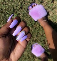 Shiny Nails Designs, Purple Nails, Long Acrylic Nails, Gorgeous Nails, Cute Acrylic Nails