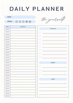 Blue Cream Clean Simple Minimalist Daily Plan Study Routine Template, Simple Planner Template, Daily Study Planner Printable, 2024 Daily Planner, To Do List Aesthetic Study, Daily Study Planner Template, Study To Do List, Good Notes Daily Planner, Free Daily Planner Printables