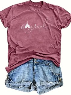 Faster shipping. Better service Disney Deals, Girls Vacation, Family Vacation Shirts, Girls Graphic Tee, Casual Summer Tops, Short Sleeve Tops, Disney Food, Disney Shirts, Vacation Shirts