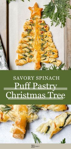 savory spinach puff pastry christmas tree