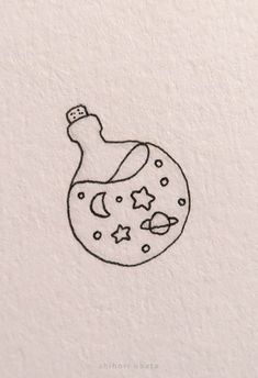 a drawing of a bottle with stars on it