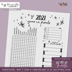 the printable planner sheet is shown in black and white