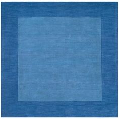 a blue rug with a square in the middle