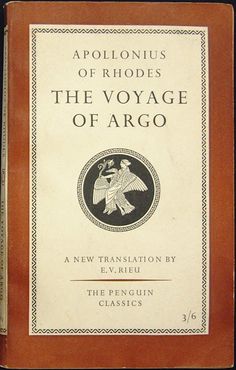 an old book with black and white writing on the front cover, which reads apolonicus of rhodes the voyage of argo