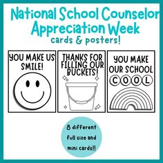 the national school counselor appreciation week cards and posters are available for students to print out