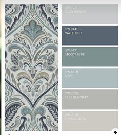 the color scheme for sheryln - williams's new wallpaper collection, which includes