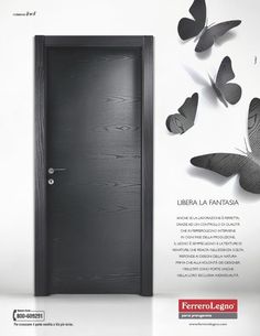 a black door with butterflies on it and the words ferreto la fantassa