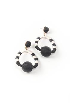 A modern take on the doorknocker earring trend. These statement earrings are a fun and fresh way to update your look no matter your ensemble. - Closure: Post Back - Length: 3" - Width: 2.4" - Nickel and Lead Compliant (Hypoallergenic) Chic Black Earrings For Summer, Casual Black Earrings For Summer, Black Casual Summer Earrings, Chic Dangle Hoop Earrings For Summer, Chic Drop Earrings, Chic Summer Beaded Earrings, Casual Black Summer Earrings, Chic Drop Earrings For Spring, Trendy Drop Earrings