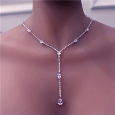 Wedding Necklaces For Bride Simple, Wedding Day Jewelry Brides, Necklaces For Wedding, Necklace Prom, Dance Necklace, Zircon Necklace, Dance Outfit, Tennis Chain, Pendant Choker