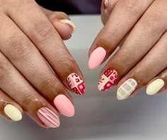 Summer Nails Pastel, Summer Vibes Nails, Nails Summer Vibes, Playful Nails, Vibrant Summer Nails, Korean Gel Polish, Nails Cream, Nails Plaid, Nails Vibrant