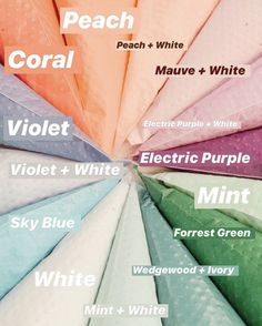 an umbrella with different colors and names in the bottom half, on top of each other