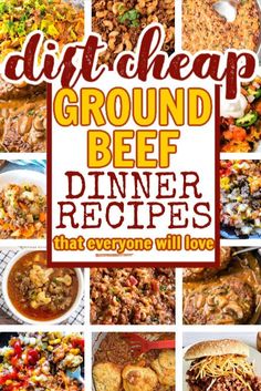 Cheap Ground Beef Recipes for a Large Family Meals With Ground Beef, Dinner Cheap, Beef Recipes Easy Dinners, Ground Beef Dinner Recipes, Beef Dinner Recipes, Ground Beef Dinner, Inexpensive Dinners, Ground Beef Casserole Recipes