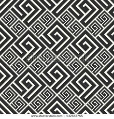 an abstract black and white pattern with interlocked lines in the form of rectangles