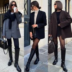 ғᴀsʜɪᴏɴ ɪɴsᴘɪʀᴀᴛɪᴏɴ on Instagram: "1, 2 or 3?" Winter Outfits Boots Black, Riding Boots 2024 Outfit, Riding Boot Outfit 2024, Petite Knee High Boots Outfit, Styling Riding Boots 2024, Autumn Outfits For Petite Women, 2024 Riding Boots Outfit, Knee High Boots For Petite Women, Petite Boots Outfit