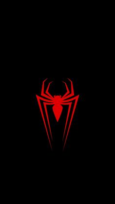 a red spider - man logo on a black background