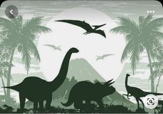 an image of dinosaurs in the wild