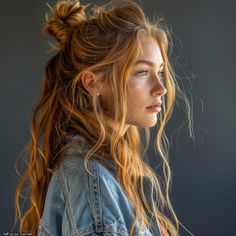 45 tagli di capelli e acconciature per visi ovali Ethereal Hair Aesthetic, Boho Chic Hairstyles Medium, Norwegian Women Faces, Artist Hairstyles Women, Fun Long Hairstyles, Blonde Character Inspiration, Red Head Hairstyles, Hair Color Ideas For Blue Eyes, Hairstyle Inspo Aesthetic