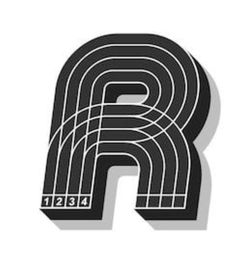 the letter r is made up of lines and letters that are black with white background