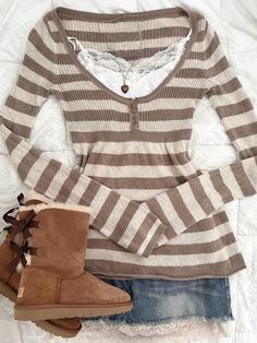 Striped casual pattern sweater cotton chic grunge punk Y2K top street high street rock aesthetic Downtown Outfits, Next Clothes, Stylish Jackets, Mode Inspiration, Looks Vintage, Look Cool