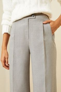 Buy Love & Roses Grey Tab High Waist Wide Leg Tailored Trousers from the Next UK online shop