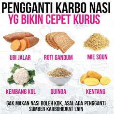 a poster with different types of food on it's side, including carrots, rice