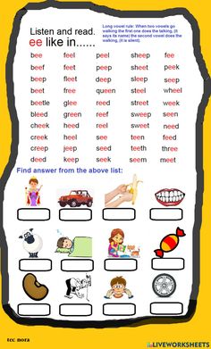 a worksheet with words and pictures on it