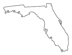 a black and white outline map of the state of florida, with an island in the middle