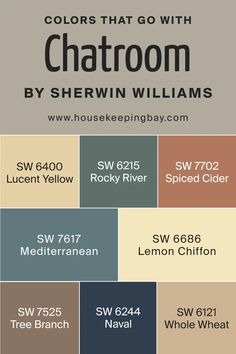 the colors that go with chatoon by sherylin williams, from house of pelica